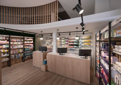 mostrador de la farmacia